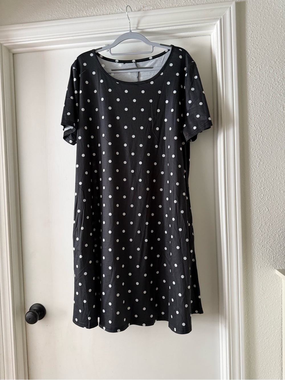 Black Polka Dot Short Sleeve Dress NWOT